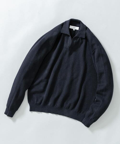 URBAN RESEARCH ROSSO MEN（アーバンリサーチロッソメン）の「『WEB限定』変形カノコスキッパーニットポロ（ニット/セーター・メンズ・ライトグレー/ネイビー/ブラック・LARGE/MEDIUM）」の17枚目の写真