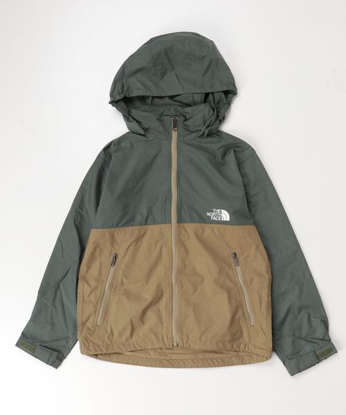 THE NORTH FACE（ザノースフェイス）の「ザ ノース フェイス THE NORTH FACE Compact Jacket コンパクトジャケット(キッズ)（ナイロンジャケット・キッズ・イエロー×グリーン/オリーブ・130cm/150cm/140cm）」の2枚目の写真
