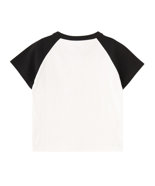 X-girl(エックスガール)の「GLOW METAL OVAL LOGO RAGLAN S/S BABY TEE(Tシャツ/カットソー・レディース・ホワイト/チャコール・S/M)」の6枚目の写真