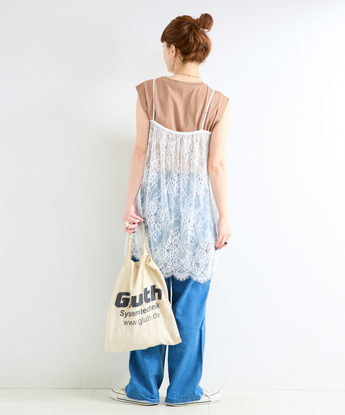 B.C STOCK（ベーセーストック）の「手洗い可 / レース2WAYキャミソール（キャミソール・レディース・ブラック/ホワイト・FREE）」の20枚目の写真