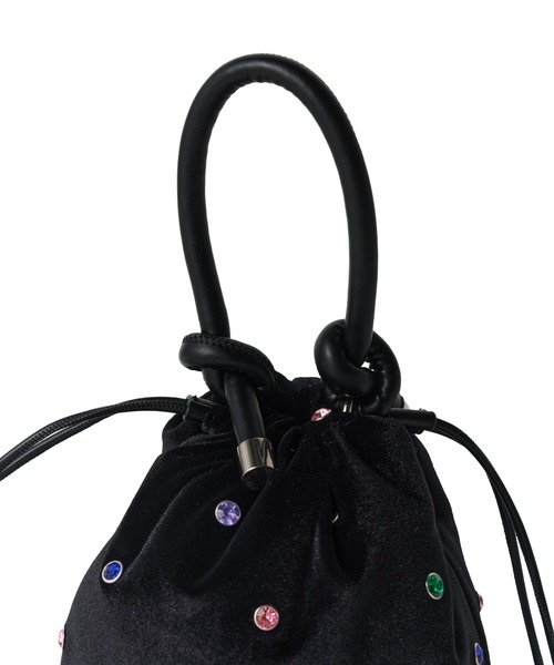 ANDRESD（アンドレスド）の「ビジューバケットバッグ / bijou bucket bag（ハンドバッグ・レディース・ブラック系1・FREE）」の10枚目の写真