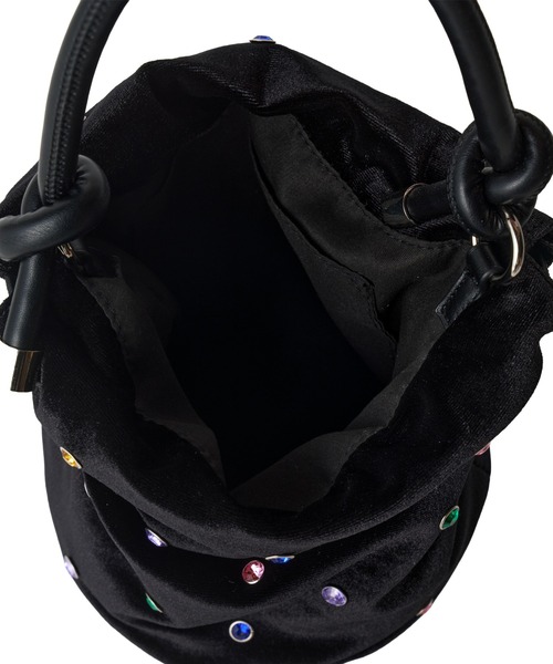 ANDRESD（アンドレスド）の「ビジューバケットバッグ / bijou bucket bag（ハンドバッグ・レディース・ブラック系1・FREE）」の11枚目の写真