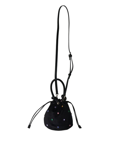 ANDRESD（アンドレスド）の「ビジューバケットバッグ / bijou bucket bag（ハンドバッグ・レディース・ブラック系1・FREE）」の4枚目の写真