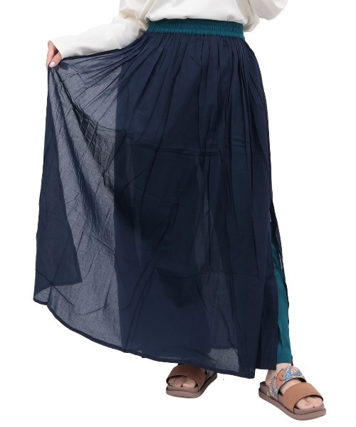 チチカカ（チチカカ）の「ロングバイカラー　パンツスカート（その他パンツ・レディース・ブラック/ネイビー/グリーン・FREE）」の9枚目の写真