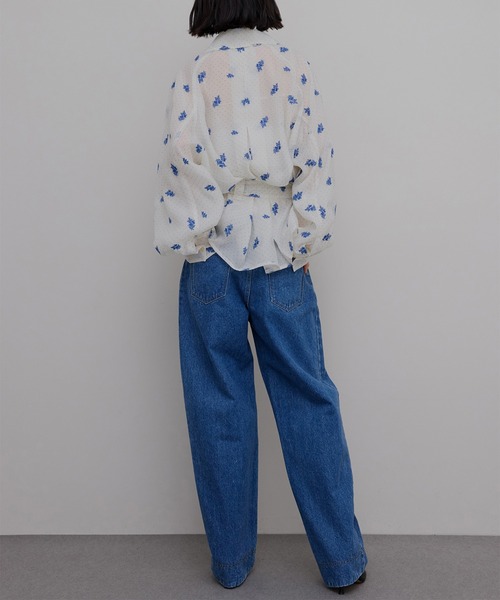 Ameri（アメリ）の「JAPAN MADE CURVE DENIM PANTS（デニムパンツ・レディース・インディゴブルー/ブルー・23inch/26inch/25inch/24inch）」の6枚目の写真