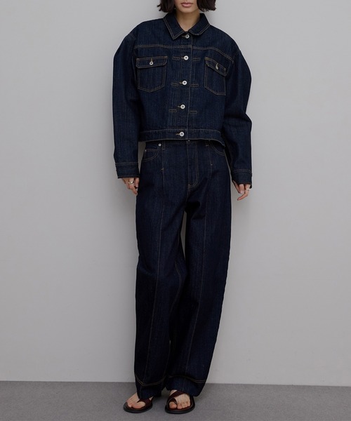 Ameri（アメリ）の「JAPAN MADE CURVE DENIM PANTS（デニムパンツ・レディース・インディゴブルー/ブルー・23inch/26inch/25inch/24inch）」の17枚目の写真