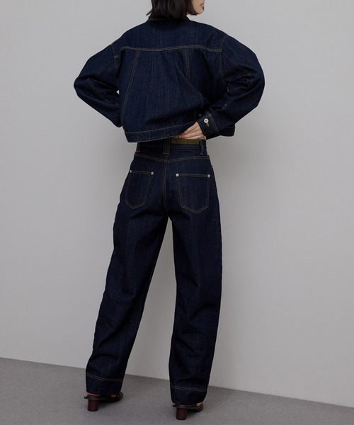 Ameri（アメリ）の「JAPAN MADE CURVE DENIM PANTS（デニムパンツ・レディース・インディゴブルー/ブルー・23inch/26inch/25inch/24inch）」の20枚目の写真