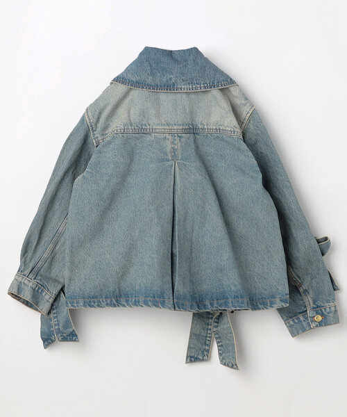 GANNI（ガニー）の「GANNI/ガニー Tint Rigid Denim Jacket / A1010057 / フロントリボン デニムジャケット（デニムジャケット・レディース・サックスブルー・36）」の2枚目の写真