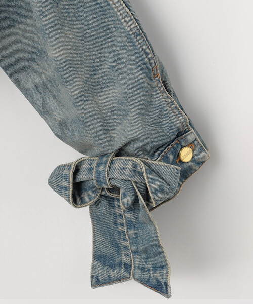 GANNI（ガニー）の「GANNI/ガニー Tint Rigid Denim Jacket / A1010057 / フロントリボン デニムジャケット（デニムジャケット・レディース・サックスブルー・36）」の5枚目の写真