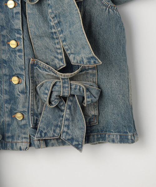 GANNI（ガニー）の「GANNI/ガニー Tint Rigid Denim Jacket / A1010057 / フロントリボン デニムジャケット（デニムジャケット・レディース・サックスブルー・36）」の6枚目の写真