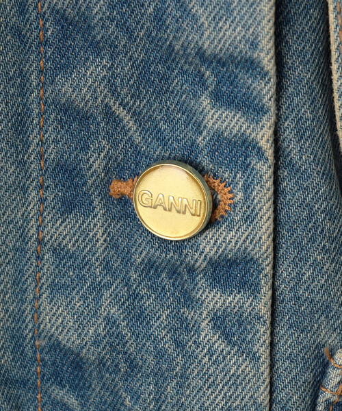 GANNI（ガニー）の「GANNI/ガニー Tint Rigid Denim Jacket / A1010057 / フロントリボン デニムジャケット（デニムジャケット・レディース・サックスブルー・36）」の8枚目の写真
