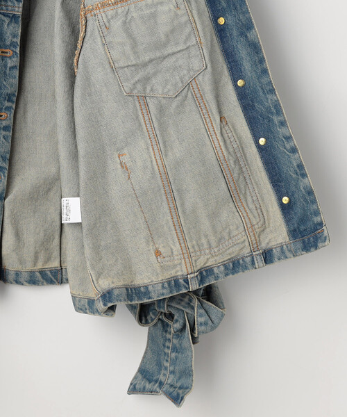 GANNI（ガニー）の「GANNI/ガニー Tint Rigid Denim Jacket / A1010057 / フロントリボン デニムジャケット（デニムジャケット・レディース・サックスブルー・36）」の11枚目の写真