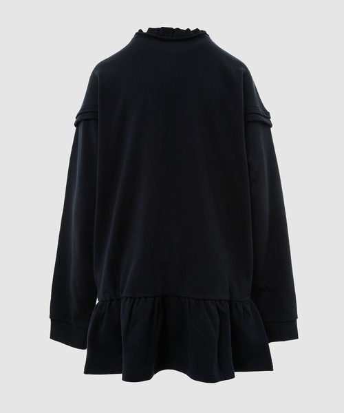 SHUSHU/TONG(シュシュトン)の「Raw-Edge Wave Collar Tuck Detail Sweatshirt Dress(ワンピース・レディース・ネイビー/グレー・10/8)」の3枚目の写真