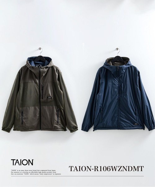 TAION（タイオン）の「【TAION(タイオン)】〈ユニセックス〉ノンダウン マウンテン リバーシブル Wジップ フード ジャケット（ナイロンジャケット・メンズ・ブラック×パープル/ブラック系その他3/ブラック系その他4/ネイビー系/ネイビー系1・M/L/XL/2XL/S）」の18枚目の写真