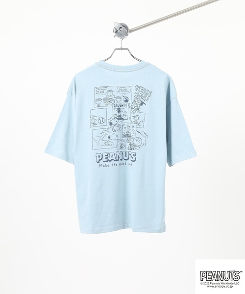 PEANUTS(ピーナッツ)の「PEANUTS コミック柄プリントヘビーウェイトドロップショルダーT(Tシャツ/カットソー・メンズ・オフホワイト/サックスブルー系/ブラック・M/L/LL)」の15枚目の写真