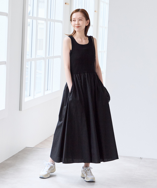 U by SPICK&SPAN（ユーバイスピックアンドスパン）の「リブタンクドッキングワンピース（ワンピース・レディース・ブラウン/ブラック・FREE）」の10枚目の写真