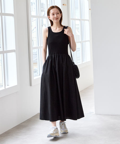 U by SPICK&SPAN（ユーバイスピックアンドスパン）の「リブタンクドッキングワンピース（ワンピース・レディース・ブラウン/ブラック・FREE）」の11枚目の写真