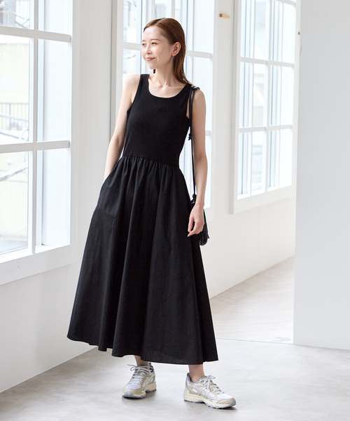 U by SPICK&SPAN（ユーバイスピックアンドスパン）の「リブタンクドッキングワンピース（ワンピース・レディース・ブラウン/ブラック・FREE）」の14枚目の写真