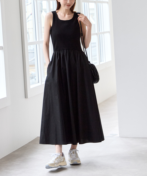 U by SPICK&SPAN（ユーバイスピックアンドスパン）の「リブタンクドッキングワンピース（ワンピース・レディース・ブラウン/ブラック・FREE）」の16枚目の写真