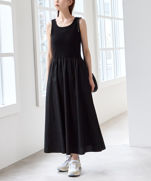 U by SPICK&SPAN（ユーバイスピックアンドスパン）の「リブタンクドッキングワンピース（ワンピース・レディース・ブラウン/ブラック・FREE）」の17枚目の写真