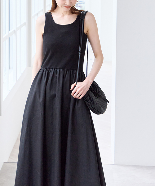 U by SPICK&SPAN（ユーバイスピックアンドスパン）の「リブタンクドッキングワンピース（ワンピース・レディース・ブラウン/ブラック・FREE）」の18枚目の写真