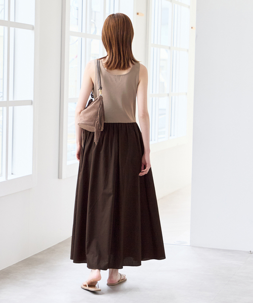 U by SPICK&SPAN（ユーバイスピックアンドスパン）の「リブタンクドッキングワンピース（ワンピース・レディース・ブラウン/ブラック・FREE）」の22枚目の写真