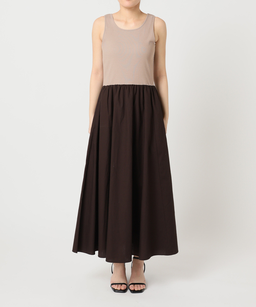 U by SPICK&SPAN（ユーバイスピックアンドスパン）の「リブタンクドッキングワンピース（ワンピース・レディース・ブラウン/ブラック・FREE）」の8枚目の写真