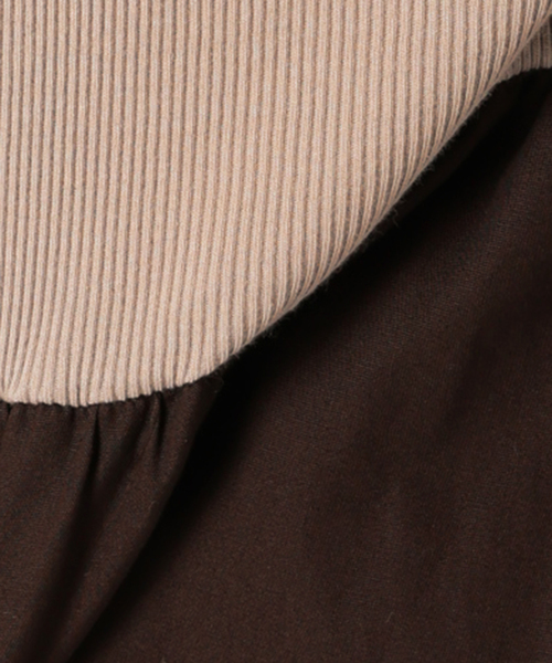 U by SPICK&SPAN（ユーバイスピックアンドスパン）の「リブタンクドッキングワンピース（ワンピース・レディース・ブラウン/ブラック・FREE）」の9枚目の写真