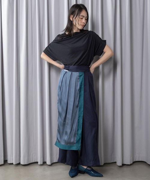 MARECHAL TERRE(マルシャルテル)の「スカーフ風ラップスカート×タックパンツ(その他パンツ・レディース・ホワイト系その他/ライトブルー/ブラック系その他/ベージュ・MEDIUM)」の6枚目の写真