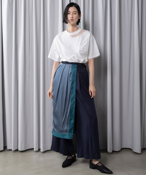 MARECHAL TERRE(マルシャルテル)の「スカーフ風ラップスカート×タックパンツ(その他パンツ・レディース・ホワイト系その他/ライトブルー/ブラック系その他/ベージュ・MEDIUM)」の7枚目の写真