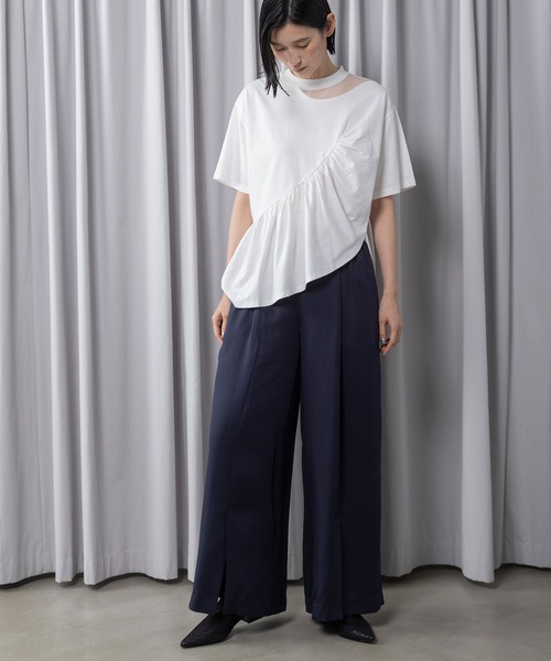 MARECHAL TERRE(マルシャルテル)の「スカーフ風ラップスカート×タックパンツ(その他パンツ・レディース・ホワイト系その他/ライトブルー/ブラック系その他/ベージュ・MEDIUM)」の11枚目の写真