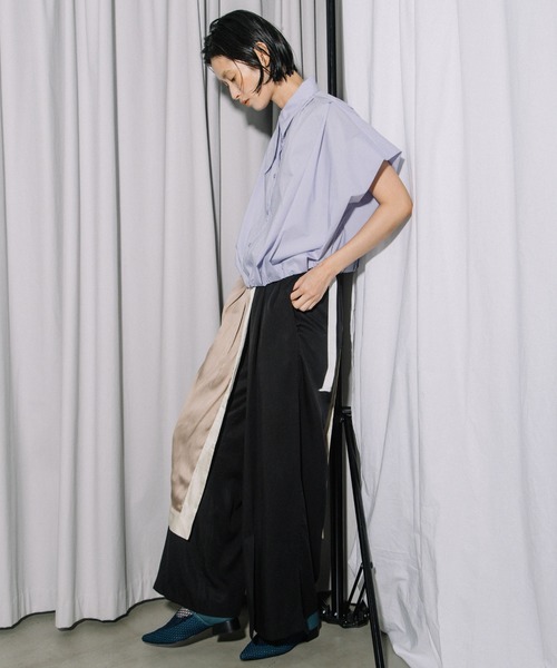 MARECHAL TERRE(マルシャルテル)の「スカーフ風ラップスカート×タックパンツ(その他パンツ・レディース・ホワイト系その他/ライトブルー/ブラック系その他/ベージュ・MEDIUM)」の15枚目の写真