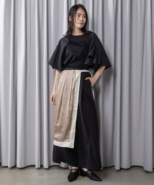 MARECHAL TERRE(マルシャルテル)の「スカーフ風ラップスカート×タックパンツ(その他パンツ・レディース・ホワイト系その他/ライトブルー/ブラック系その他/ベージュ・MEDIUM)」の19枚目の写真