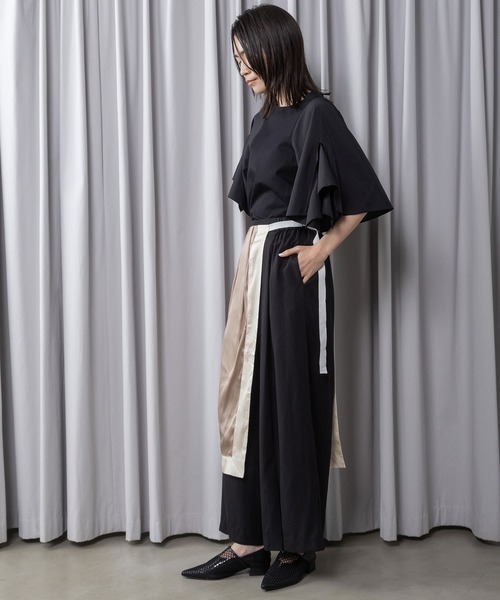 MARECHAL TERRE(マルシャルテル)の「スカーフ風ラップスカート×タックパンツ(その他パンツ・レディース・ホワイト系その他/ライトブルー/ブラック系その他/ベージュ・MEDIUM)」の20枚目の写真