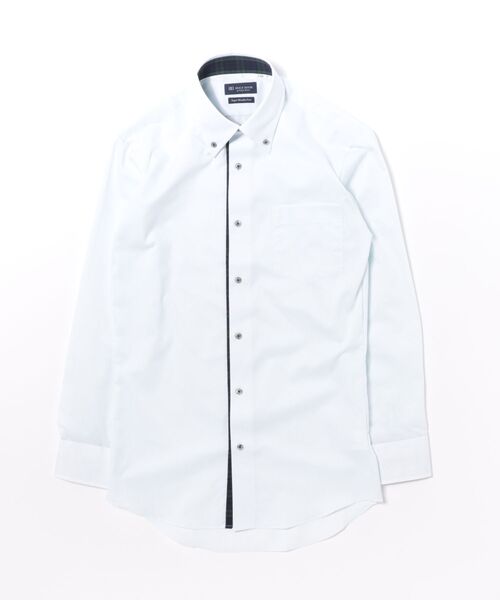 TOKYO SHIRTS(トウキョウシャツ)の「【超形態安定】【吸水速乾】 形態安定ノンアイロン ボタンダウン 長袖ビジネスワイシャツ(ビジネスシャツ・メンズ・グリーン・首回り43cm-裄丈86cm/首回り43cm-裄丈82cm/首回り42cm-裄丈86cm/首回り41cm-裄丈86cm/首回り41cm-裄丈82cm/首回り39cm-裄丈84cm/首回り42cm-裄丈82cm/首回り39cm-裄丈80cm/首回り37cm-裄丈84cm/首回り37cm-裄丈80cm)」の6枚目の写真
