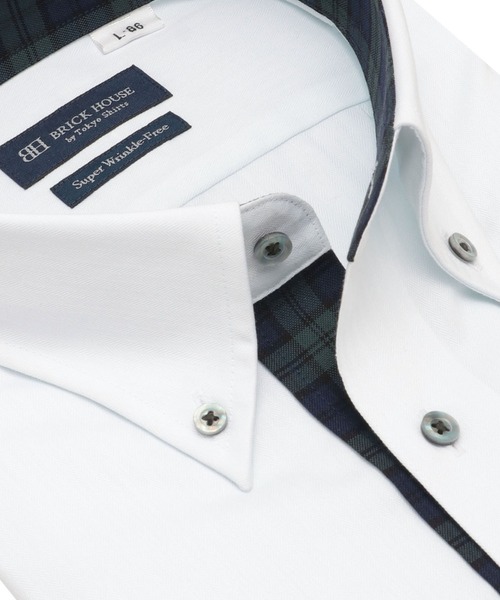 TOKYO SHIRTS(トウキョウシャツ)の「【超形態安定】【吸水速乾】 形態安定ノンアイロン ボタンダウン 長袖ビジネスワイシャツ(ビジネスシャツ・メンズ・グリーン・首回り43cm-裄丈86cm/首回り43cm-裄丈82cm/首回り42cm-裄丈86cm/首回り41cm-裄丈86cm/首回り41cm-裄丈82cm/首回り39cm-裄丈84cm/首回り42cm-裄丈82cm/首回り39cm-裄丈80cm/首回り37cm-裄丈84cm/首回り37cm-裄丈80cm)」の2枚目の写真