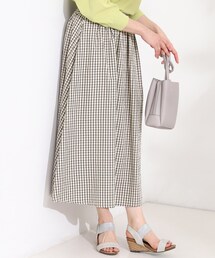 SHOO・LA・RUE | 【セットアップ可/洗濯機可/S-LL】軽やかに揺れる サッカーチェック フレアスカート(スカート)