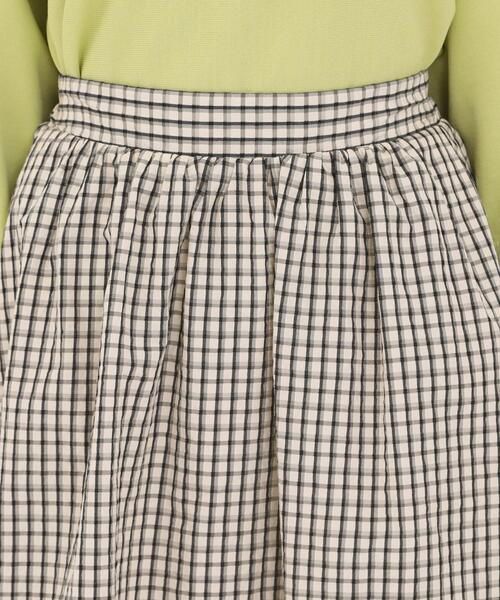 SHOO・LA・RUE（シューラルー）の「【セットアップ可/洗濯機可/S-LL】軽やかに揺れる サッカーチェック フレアスカート（スカート・レディース・ネイビー系1/ホワイト系4/チャコールグレー・02/01/04/03）」の22枚目の写真