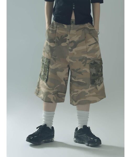 :ETHROF(イーサオブ)の「CAMOUFLAGE CARGO HALF PANTS(その他パンツ・レディース・ベージュ・MEDIUM)」の2枚目の写真