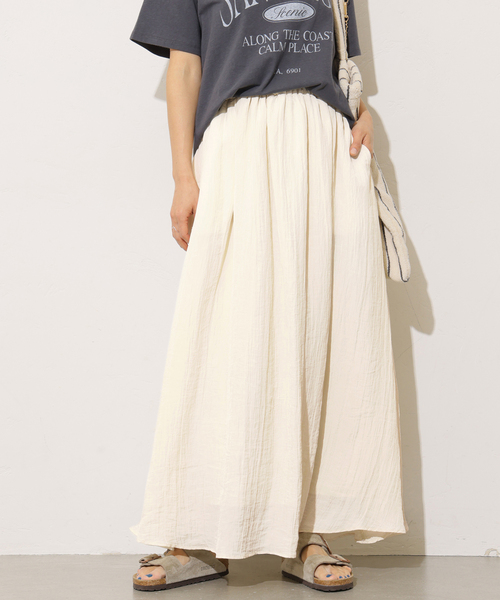JOURNAL STANDARD relume（ジャーナルスタンダード　レリューム）の「［26SS新作］Air-Flowギャザーイージースカート（スカート・レディース・ブラック系その他/アイボリー・FREE）」の2枚目の写真