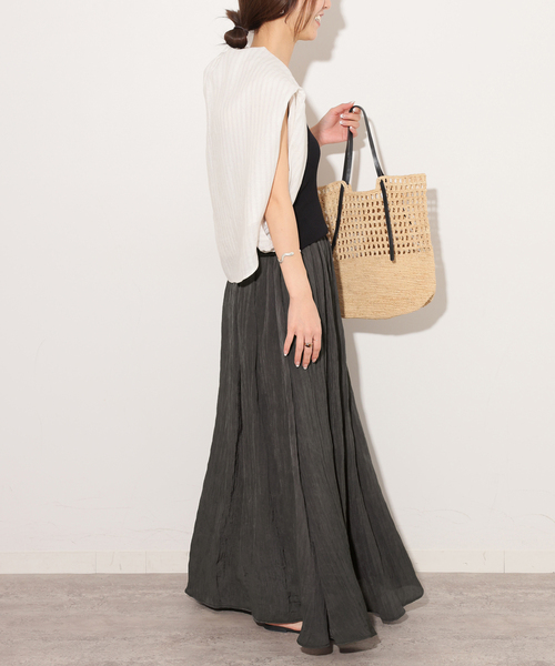 JOURNAL STANDARD relume（ジャーナルスタンダード　レリューム）の「［26SS新作］Air-Flowギャザーイージースカート（スカート・レディース・ブラック系その他/アイボリー・FREE）」の4枚目の写真