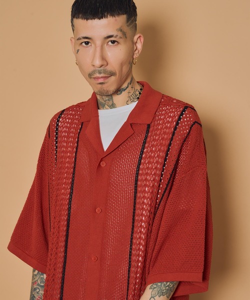 Subciety(サブサエティ)の「Crochet shirt(シャツ/ブラウス・メンズ・オレンジ/ホワイト/ブラック・MEDIUM/LARGE/X-LARGE)」の21枚目の写真