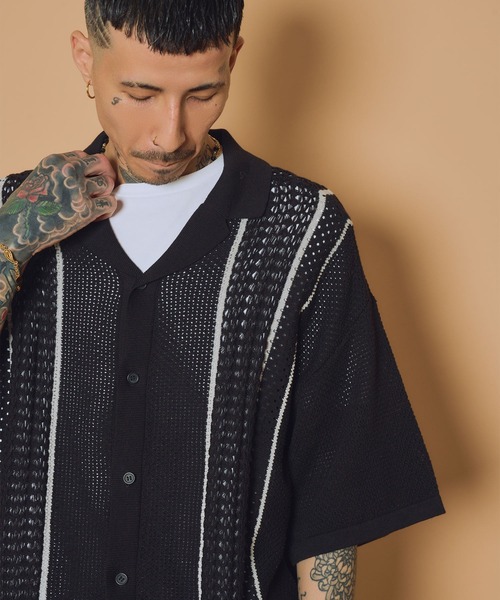 Subciety(サブサエティ)の「Crochet shirt(シャツ/ブラウス・メンズ・オレンジ/ホワイト/ブラック・MEDIUM/LARGE/X-LARGE)」の15枚目の写真