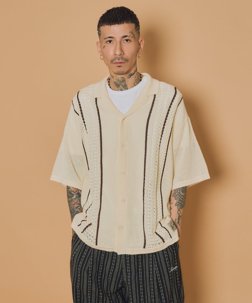 Subciety(サブサエティ)の「Crochet shirt(シャツ/ブラウス・メンズ・オレンジ/ホワイト/ブラック・MEDIUM/LARGE/X-LARGE)」の9枚目の写真