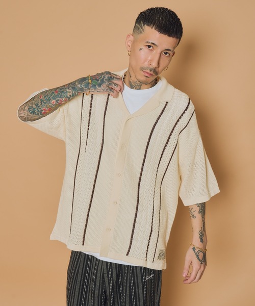 Subciety(サブサエティ)の「Crochet shirt(シャツ/ブラウス・メンズ・オレンジ/ホワイト/ブラック・MEDIUM/LARGE/X-LARGE)」の11枚目の写真