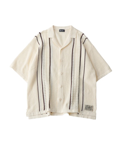 Subciety(サブサエティ)の「Crochet shirt(シャツ/ブラウス・メンズ・オレンジ/ホワイト/ブラック・MEDIUM/LARGE/X-LARGE)」の4枚目の写真