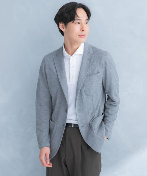 URBAN RESEARCH DOORS(アーバンリサーチドアーズ)の「LIFE STYLE TAILOR メランジニットイージージャケット(その他アウター・メンズ・カーキ/グレー/ネイビー・SMALL/LARGE/MEDIUM/X-LARGE)」の1枚目の写真