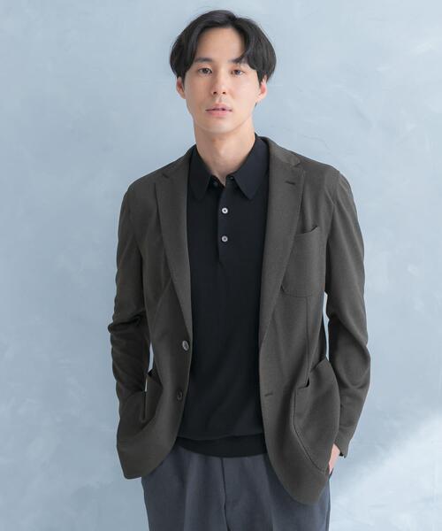 URBAN RESEARCH DOORS(アーバンリサーチドアーズ)の「LIFE STYLE TAILOR メランジニットイージージャケット(その他アウター・メンズ・カーキ/グレー/ネイビー・SMALL/LARGE/MEDIUM/X-LARGE)」の2枚目の写真
