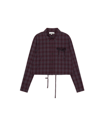 STRAPPY CHECK SHIRT [BURGUNDY]