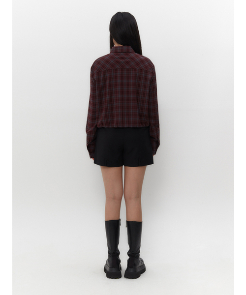 TUOMIO（トゥオミオ）の「STRAPPY CHECK SHIRT [BURGUNDY]（シャツ/ブラウス・レディース・その他・1/2）」の4枚目の写真